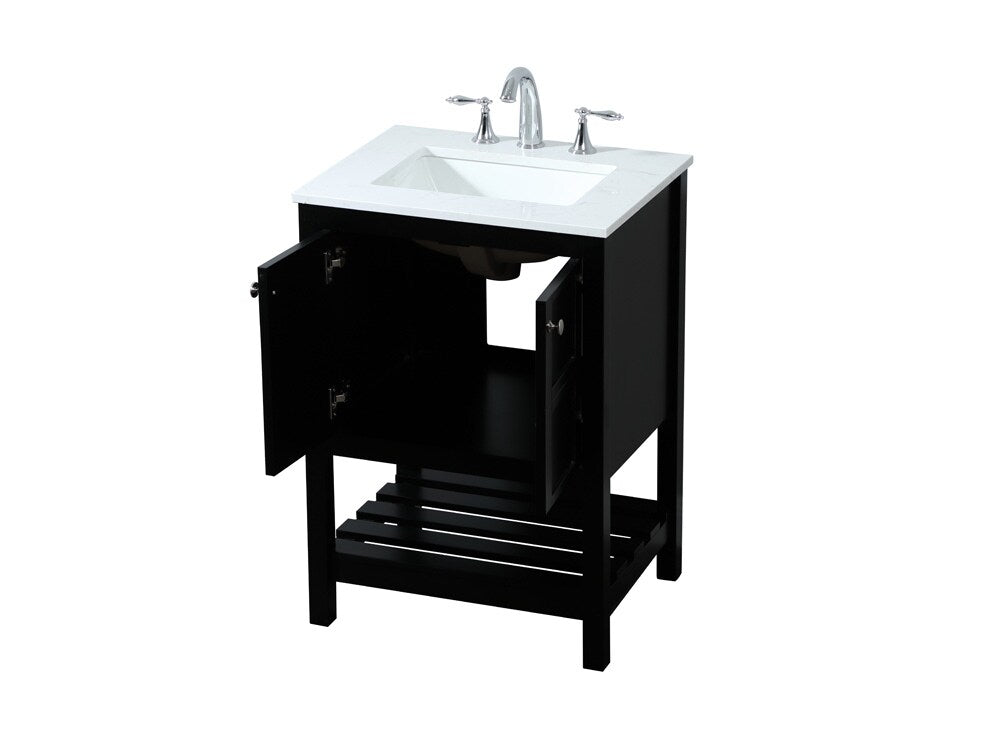Elegant Furniture & Lighting - Theo 24 inch Single bathroom vanity in black - VF16424BK veiw 16