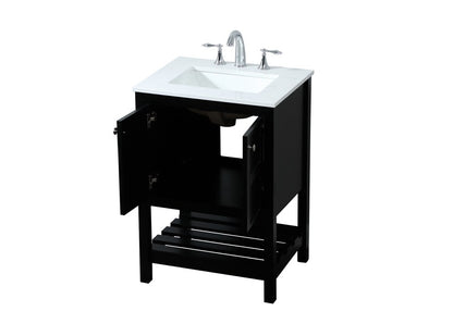 Elegant Furniture & Lighting - Theo 24 inch Single bathroom vanity in black - VF16424BK veiw 16