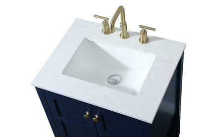 Elegant Furniture & Lighting - Theo 24 inch Single bathroom vanity in blue - VF16424BL veiw 3