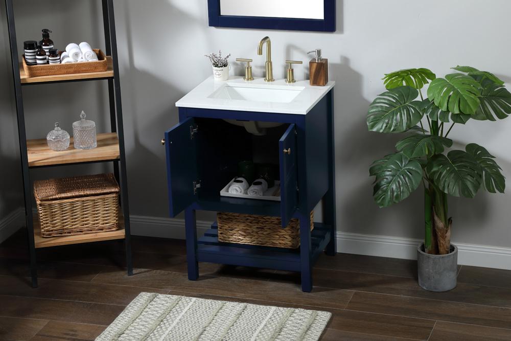 Elegant Furniture & Lighting - Theo 24 inch Single bathroom vanity in blue - VF16424BL veiw 10