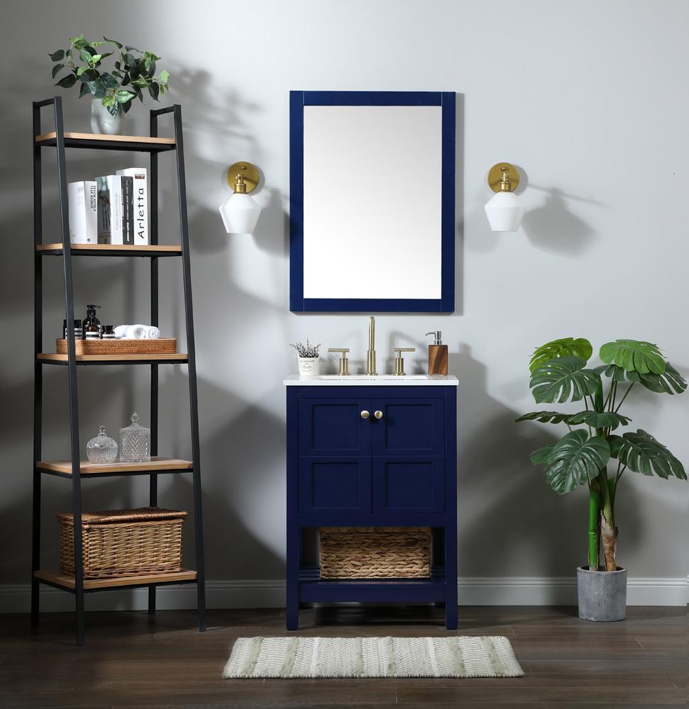 Elegant Furniture & Lighting - Theo 24 inch Single bathroom vanity in blue - VF16424BL veiw 11