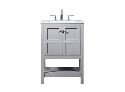 Elegant Furniture & Lighting - Theo 24 inch Single bathroom vanity in grey - VF16424GR veiw 1