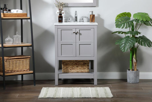 Elegant Furniture & Lighting - Theo 24 inch Single bathroom vanity in grey - VF16424GR veiw 2