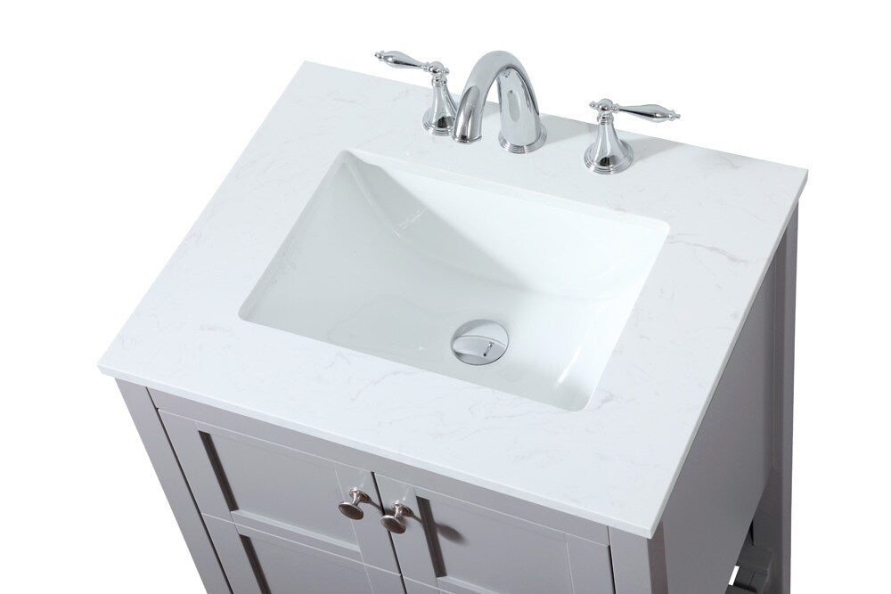 Elegant Furniture & Lighting - Theo 24 inch Single bathroom vanity in grey - VF16424GR veiw 3