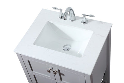 Elegant Furniture & Lighting - Theo 24 inch Single bathroom vanity in grey - VF16424GR veiw 3