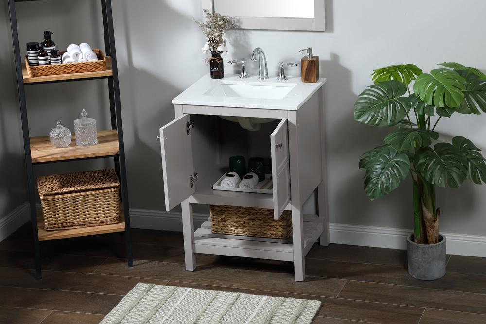 Elegant Furniture & Lighting - Theo 24 inch Single bathroom vanity in grey - VF16424GR veiw 10