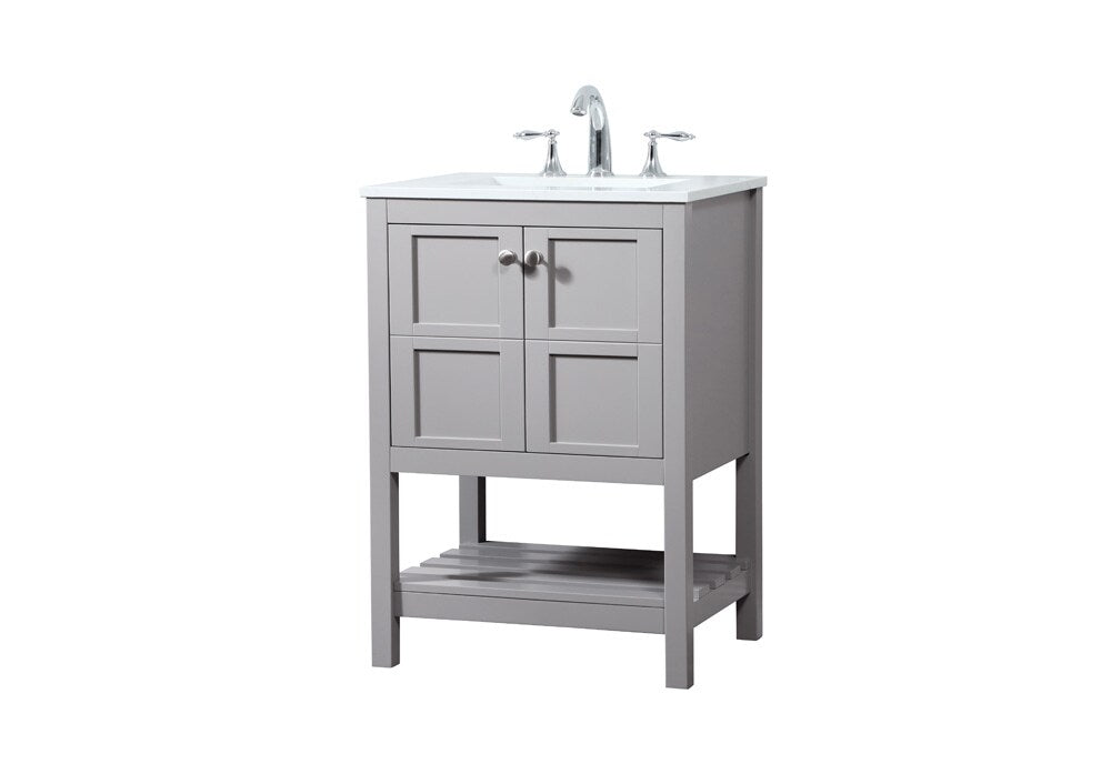 Elegant Furniture & Lighting - Theo 24 inch Single bathroom vanity in grey - VF16424GR veiw 14
