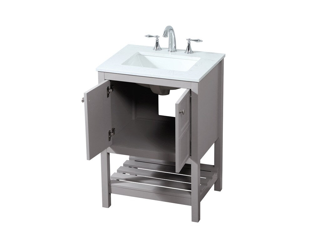 Elegant Furniture & Lighting - Theo 24 inch Single bathroom vanity in grey - VF16424GR veiw 16