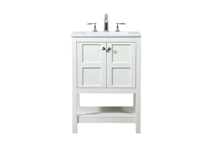 Elegant Furniture & Lighting - Theo 24 inch Single bathroom vanity in white - VF16424WH veiw 1