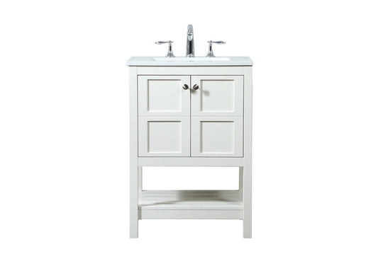 Elegant Furniture & Lighting - Theo 24 inch Single bathroom vanity in white - VF16424WH veiw 1