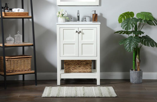 Elegant Furniture & Lighting - Theo 24 inch Single bathroom vanity in white - VF16424WH veiw 2