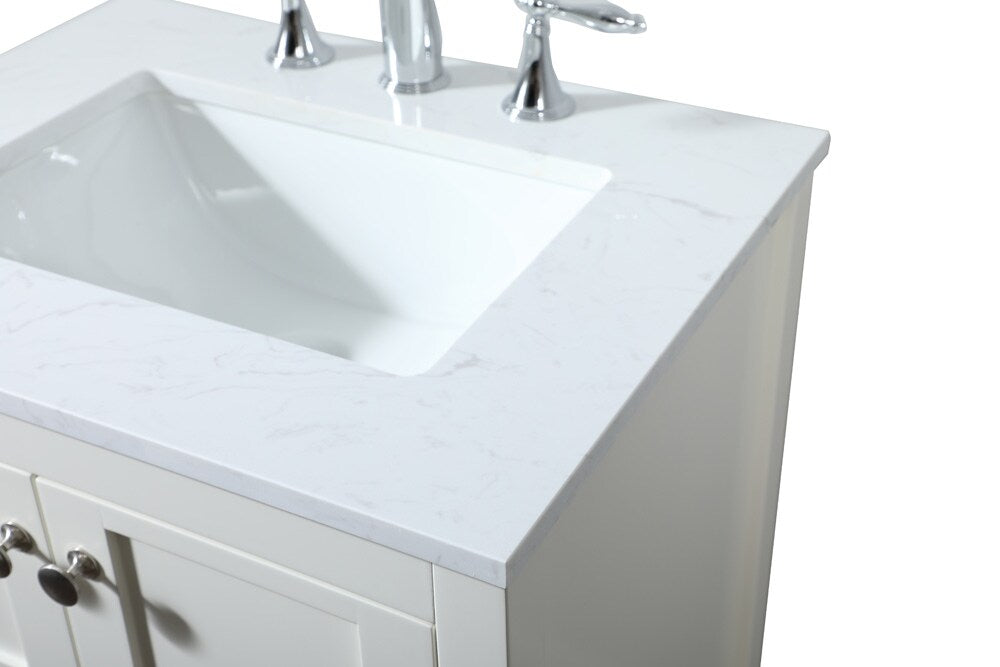 Elegant Furniture & Lighting - Theo 24 inch Single bathroom vanity in white - VF16424WH veiw 4