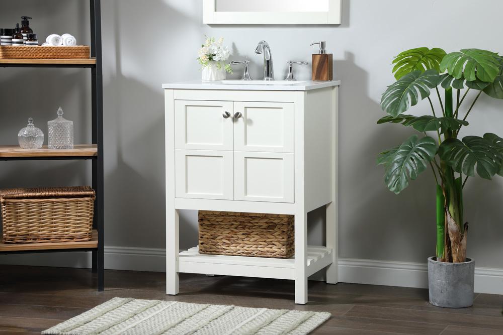 Elegant Furniture & Lighting - Theo 24 inch Single bathroom vanity in white - VF16424WH veiw 9