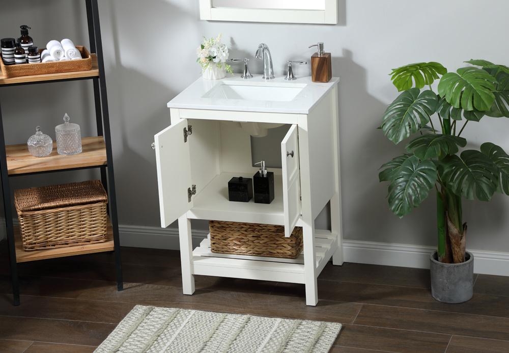 Elegant Furniture & Lighting - Theo 24 inch Single bathroom vanity in white - VF16424WH veiw 10