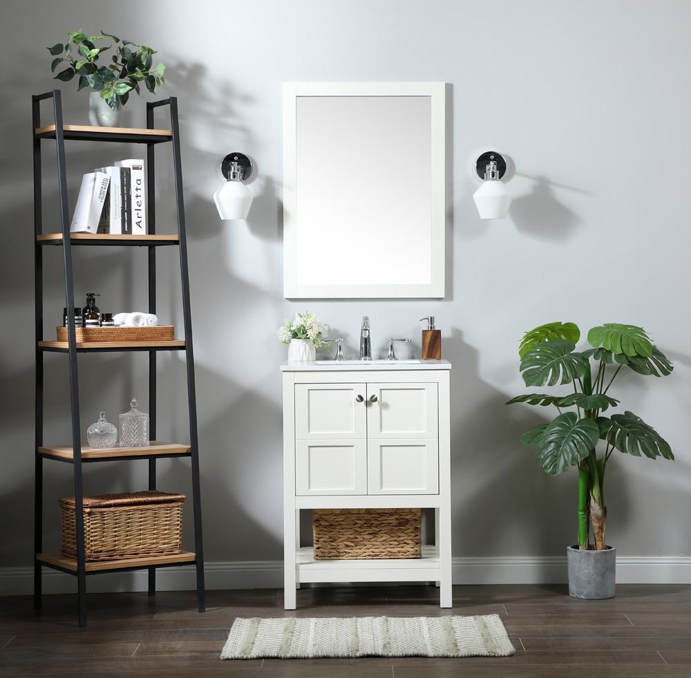 Elegant Furniture & Lighting - Theo 24 inch Single bathroom vanity in white - VF16424WH veiw 11