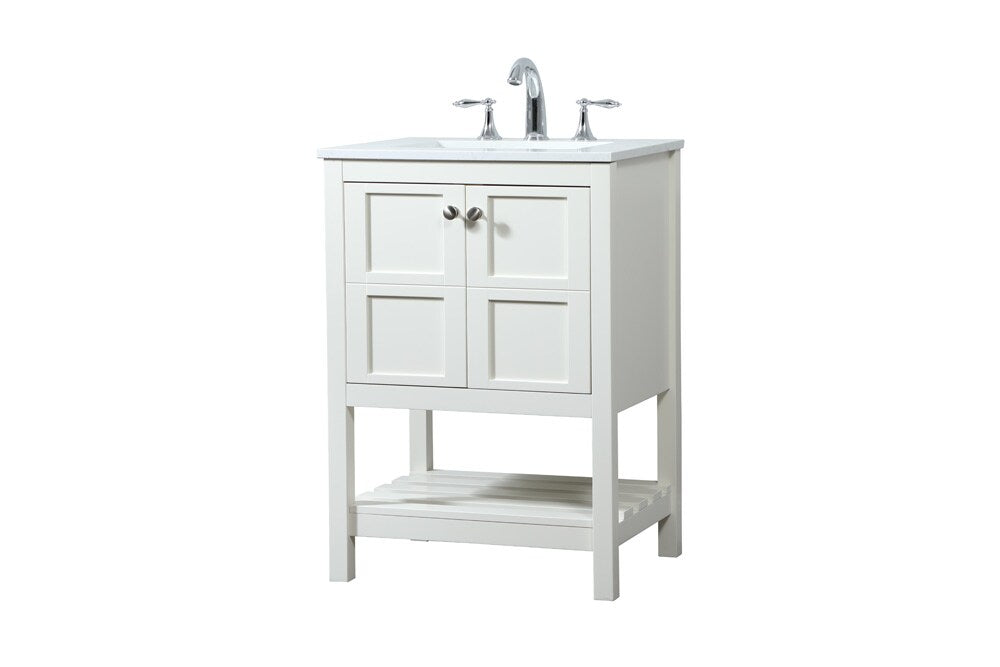 Elegant Furniture & Lighting - Theo 24 inch Single bathroom vanity in white - VF16424WH veiw 14