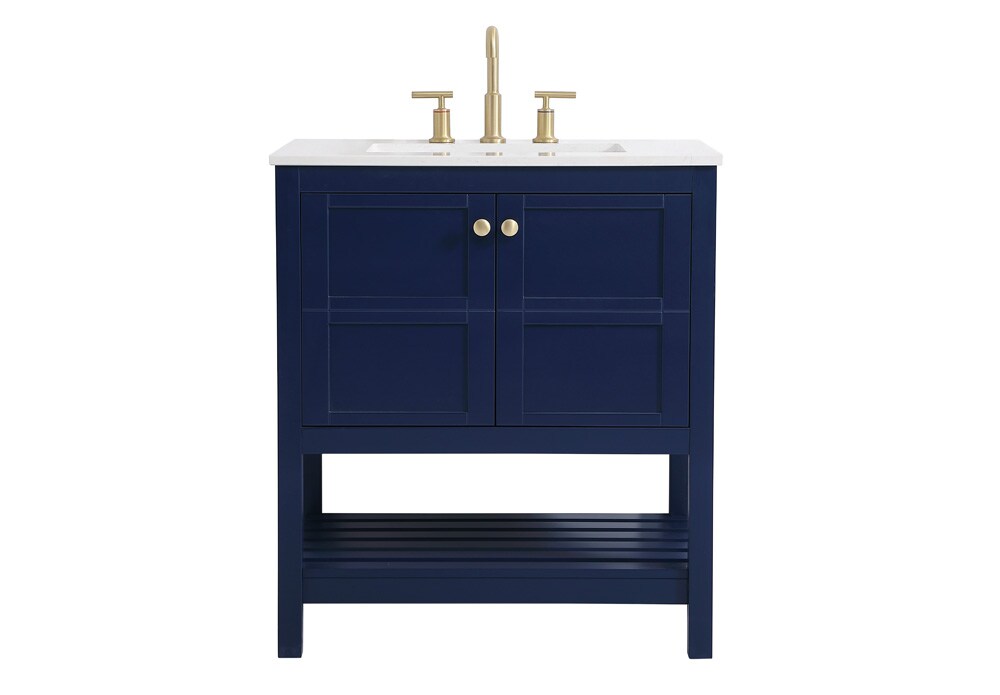 Elegant Furniture & Lighting - Theo 30 inch Single Bathroom Vanity in Blue - VF16430BL veiw 1