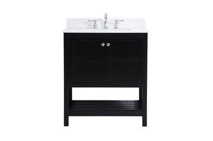 Elegant Furniture & Lighting - Theo 30 inch Single Bathroom Vanity in Black with Backsplash - VF16430BK-BS veiw 1