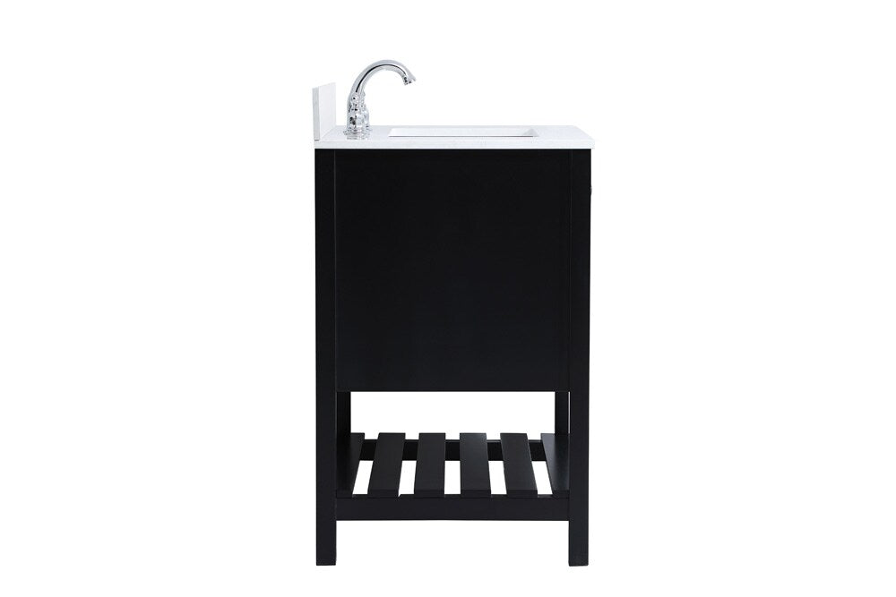 Elegant Furniture & Lighting - Theo 30 inch Single Bathroom Vanity in Black with Backsplash - VF16430BK-BS veiw 7