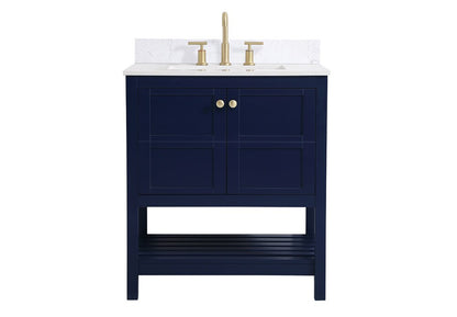 Elegant Furniture & Lighting - Theo 30 inch Single Bathroom Vanity in Blue with Backsplash - VF16430BL-BS veiw 1