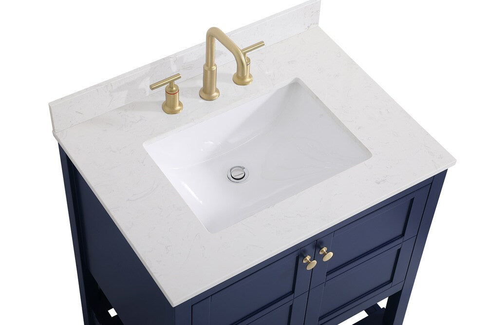 Elegant Furniture & Lighting - Theo 30 inch Single Bathroom Vanity in Blue with Backsplash - VF16430BL-BS veiw 4