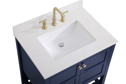 Elegant Furniture & Lighting - Theo 30 inch Single Bathroom Vanity in Blue with Backsplash - VF16430BL-BS veiw 4