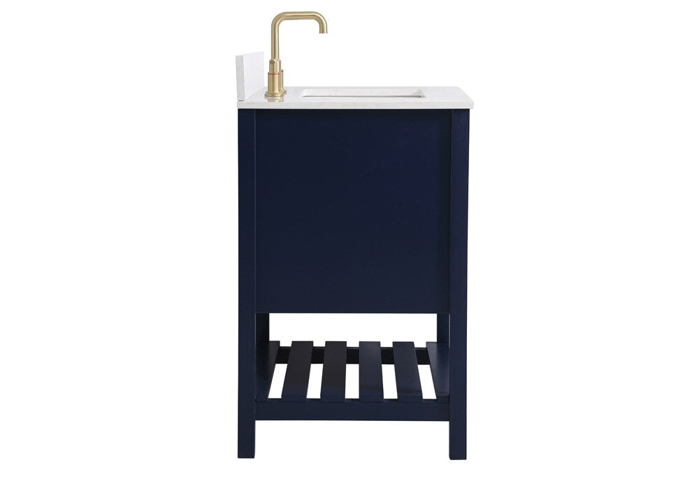 Elegant Furniture & Lighting - Theo 30 inch Single Bathroom Vanity in Blue with Backsplash - VF16430BL-BS veiw 7