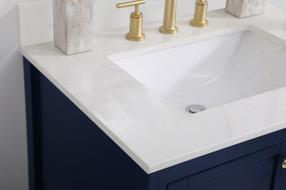 Elegant Furniture & Lighting - Theo 30 inch Single Bathroom Vanity in Blue with Backsplash - VF16430BL-BS veiw 11