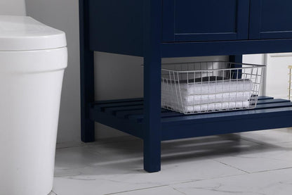 Elegant Furniture & Lighting - Theo 30 inch Single Bathroom Vanity in Blue with Backsplash - VF16430BL-BS veiw 12