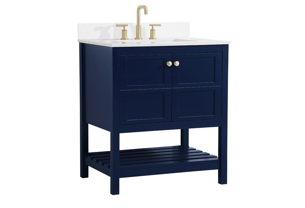 Elegant Furniture & Lighting - Theo 30 inch Single Bathroom Vanity in Blue with Backsplash - VF16430BL-BS veiw 13
