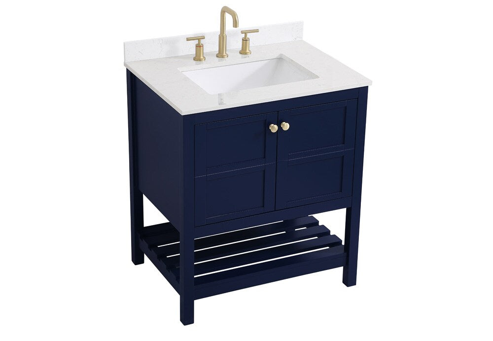 Elegant Furniture & Lighting - Theo 30 inch Single Bathroom Vanity in Blue with Backsplash - VF16430BL-BS veiw 14