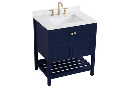 Elegant Furniture & Lighting - Theo 30 inch Single Bathroom Vanity in Blue with Backsplash - VF16430BL-BS veiw 14