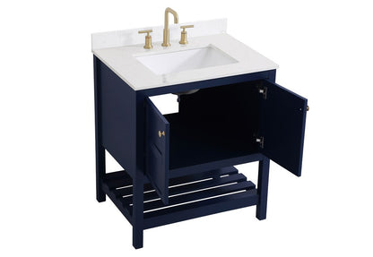 Elegant Furniture & Lighting - Theo 30 inch Single Bathroom Vanity in Blue with Backsplash - VF16430BL-BS veiw 15
