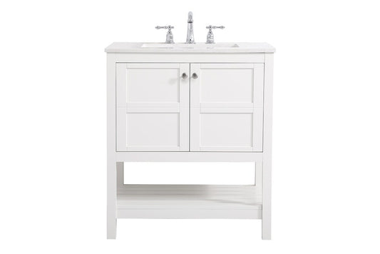 Elegant Furniture & Lighting - Theo 30 inch Single Bathroom Vanity in White - VF16430WH veiw 1