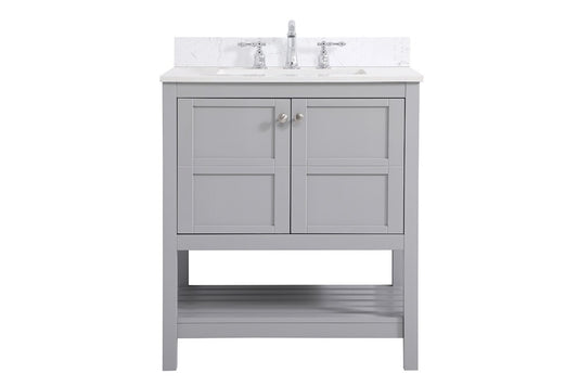 Elegant Furniture & Lighting - Theo 30 inch Single Bathroom Vanity in Gray with Backsplash - VF16430GR-BS veiw 1