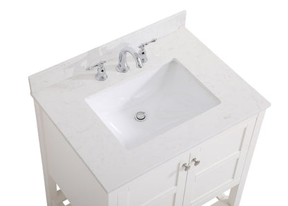 Elegant Furniture & Lighting - Theo 30 inch Single Bathroom Vanity in White with Backsplash - VF16430WH-BS veiw 3