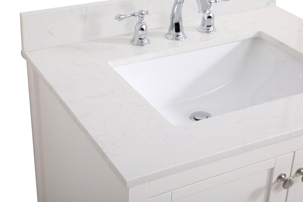 Elegant Furniture & Lighting - Theo 30 inch Single Bathroom Vanity in White with Backsplash - VF16430WH-BS veiw 4