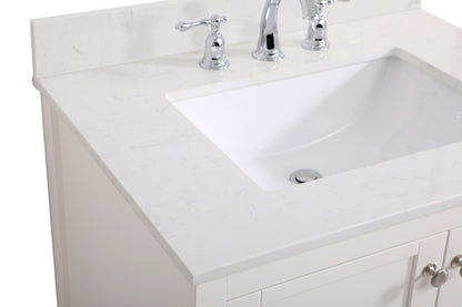 Elegant Furniture & Lighting - Theo 30 inch Single Bathroom Vanity in White with Backsplash - VF16430WH-BS veiw 4