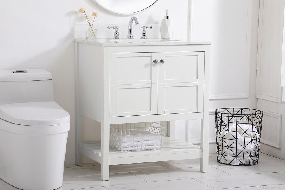 Elegant Furniture & Lighting - Theo 30 inch Single Bathroom Vanity in White with Backsplash - VF16430WH-BS veiw 8