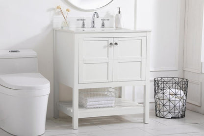 Elegant Furniture & Lighting - Theo 30 inch Single Bathroom Vanity in White with Backsplash - VF16430WH-BS veiw 8