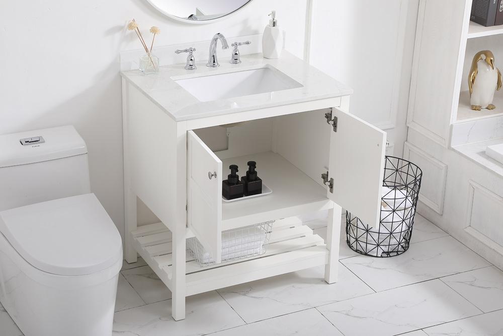 Elegant Furniture & Lighting - Theo 30 inch Single Bathroom Vanity in White with Backsplash - VF16430WH-BS veiw 9