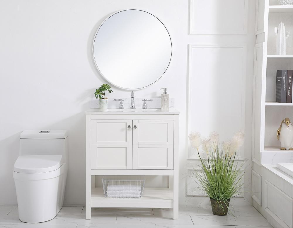 Elegant Furniture & Lighting - Theo 30 inch Single Bathroom Vanity in White with Backsplash - VF16430WH-BS veiw 10
