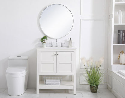 Elegant Furniture & Lighting - Theo 30 inch Single Bathroom Vanity in White with Backsplash - VF16430WH-BS veiw 10