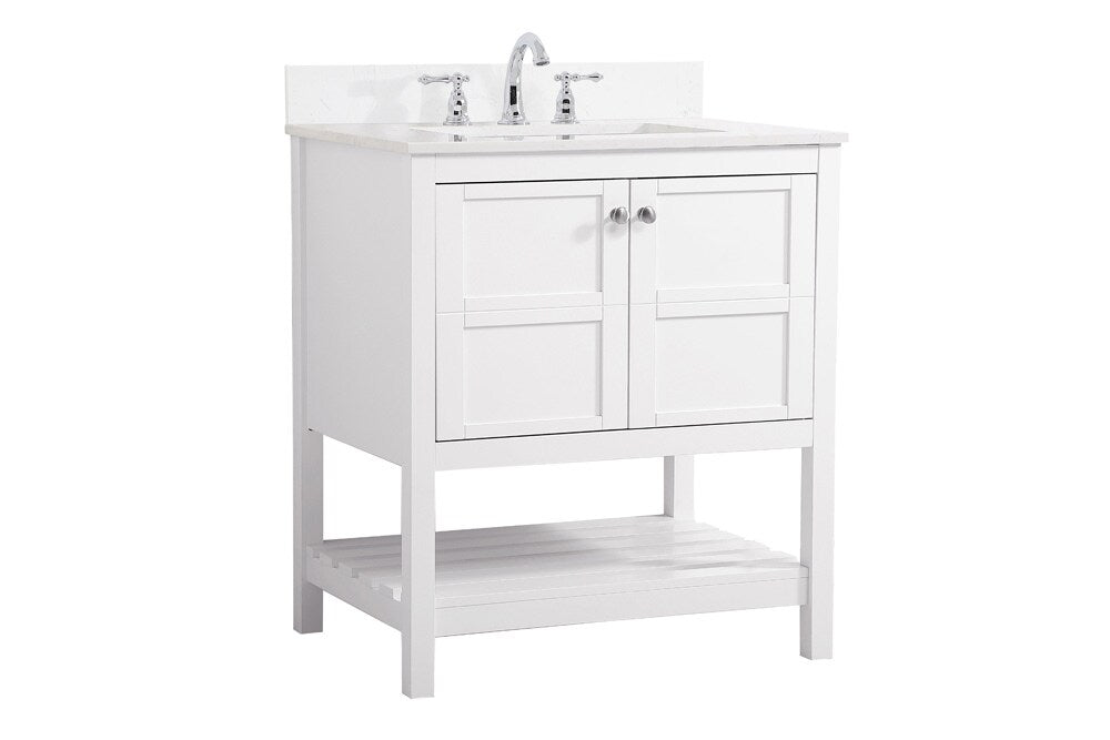 Elegant Furniture & Lighting - Theo 30 inch Single Bathroom Vanity in White with Backsplash - VF16430WH-BS veiw 13