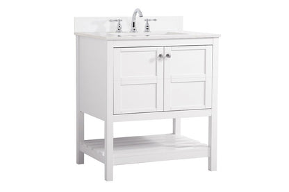 Elegant Furniture & Lighting - Theo 30 inch Single Bathroom Vanity in White with Backsplash - VF16430WH-BS veiw 13