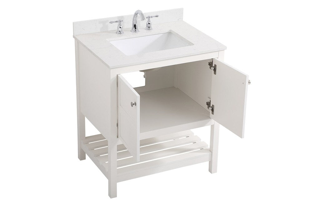 Elegant Furniture & Lighting - Theo 30 inch Single Bathroom Vanity in White with Backsplash - VF16430WH-BS veiw 15