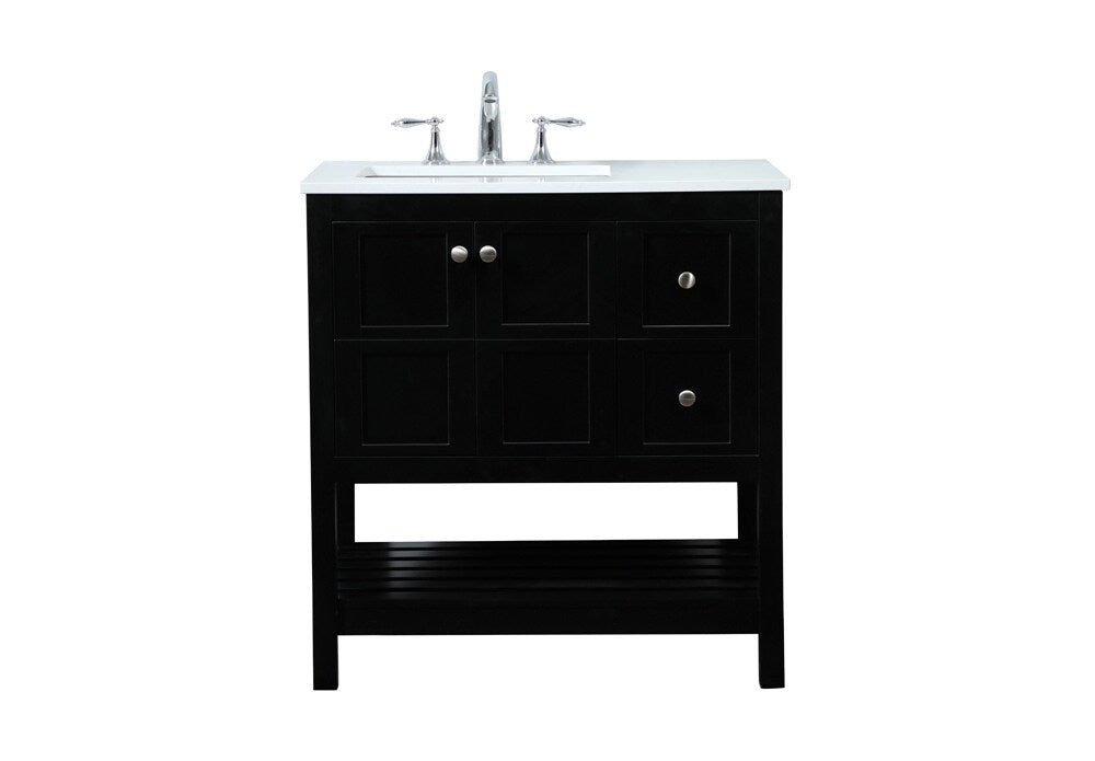 Elegant Furniture & Lighting - Theo 32 inch Single bathroom vanity in black - VF16432BK veiw 1