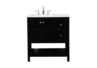 Elegant Furniture & Lighting - Theo 32 inch Single bathroom vanity in black - VF16432BK veiw 1