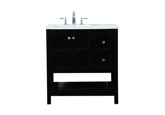 Elegant Furniture & Lighting - Theo 32 inch Single bathroom vanity in black - VF16432BK veiw 1
