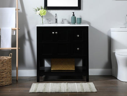 Elegant Furniture & Lighting - Theo 32 inch Single bathroom vanity in black - VF16432BK veiw 2